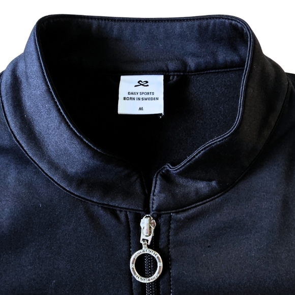 Daily Sports Zara Jacket Long Sleeve Full Zip Pockets Golf Blue White Medium - Picture 4 of 8